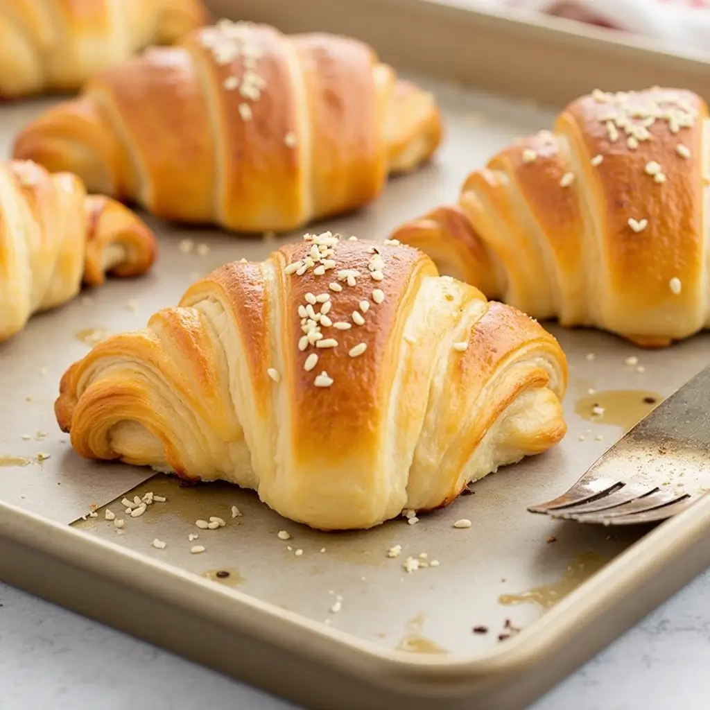 Perfectly Baked Ham and Cheese Croissants Ready to Serve