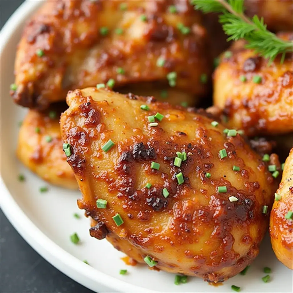 Grilled chicken marinated in BBQ sauce with a smoky char and juicy texture