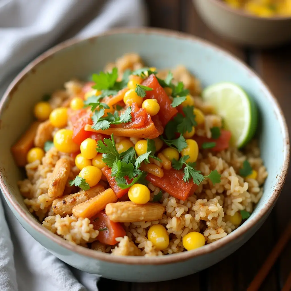 How to Make a Street Corn Chicken Rice Bowl