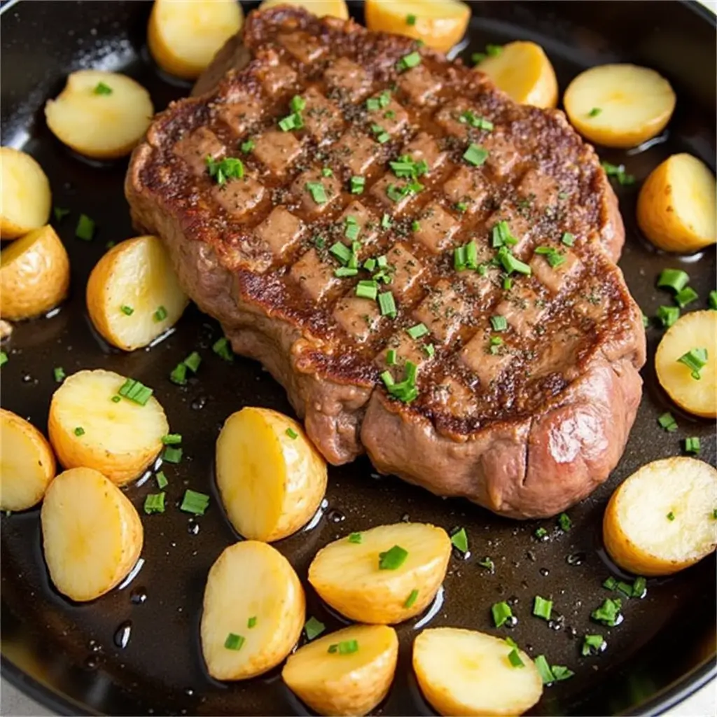 Learn how to cook a steak with the perfect doneness and pair it with flavorful, crispy potatoes for a restaurant-quality meal at home.