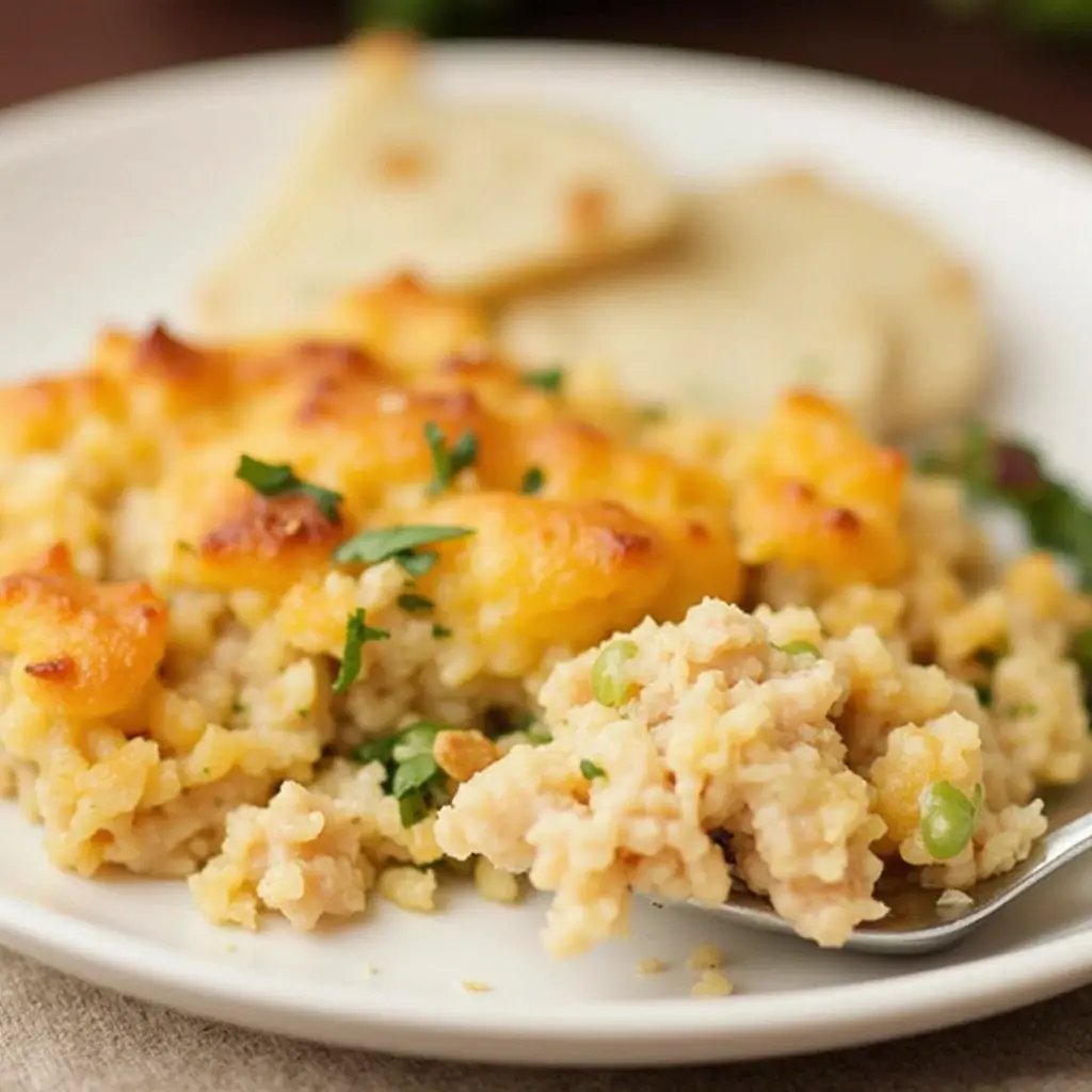 Classic Tuna Casserole Baked to Perfection with a Crunchy Cheese Topping