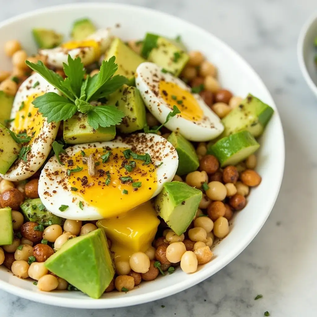 Healthy Egg, Chickpea, and Avocado Salad