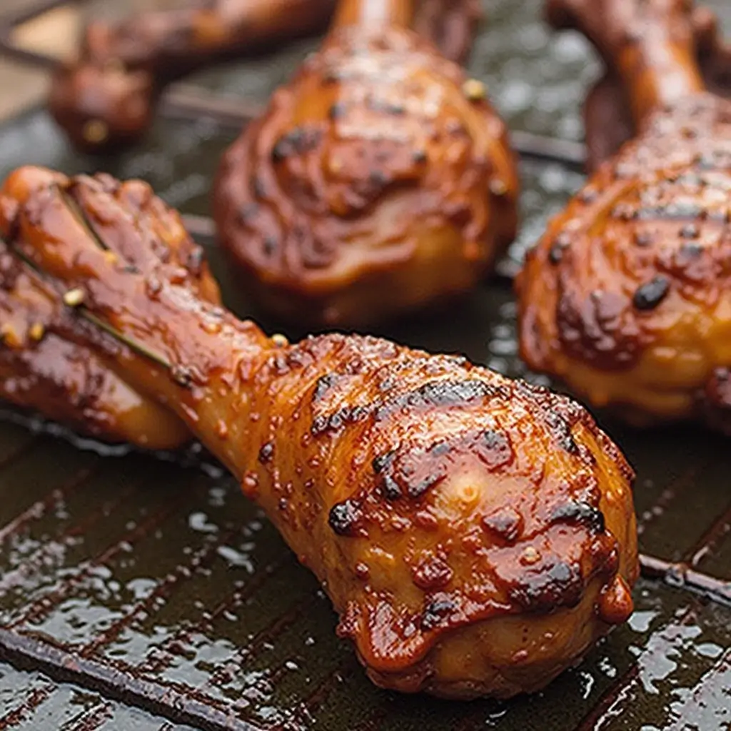 Juicy BBQ Turkey Legs Grilling to Perfection Over an Open Flame