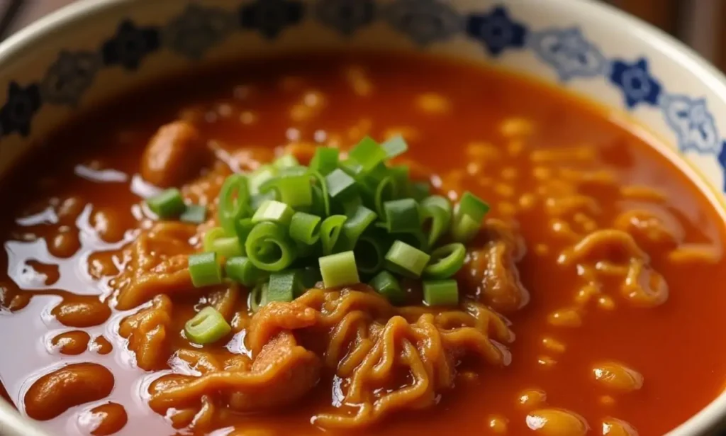 A bowl of Hello Fresh ramen with soft-boiled egg, fresh vegetables, and savory broth.